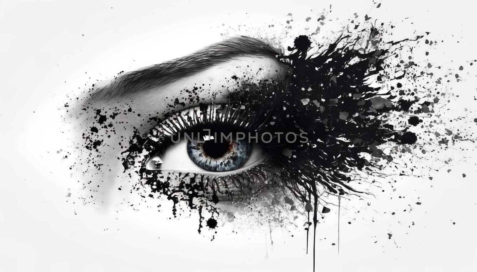 Mascara eye cosmetics isolate on white background. Generative AI, by mila1784