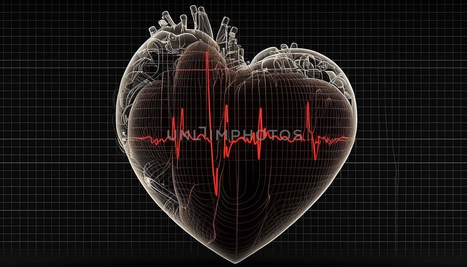 cardiogram love heart. Generative AI,