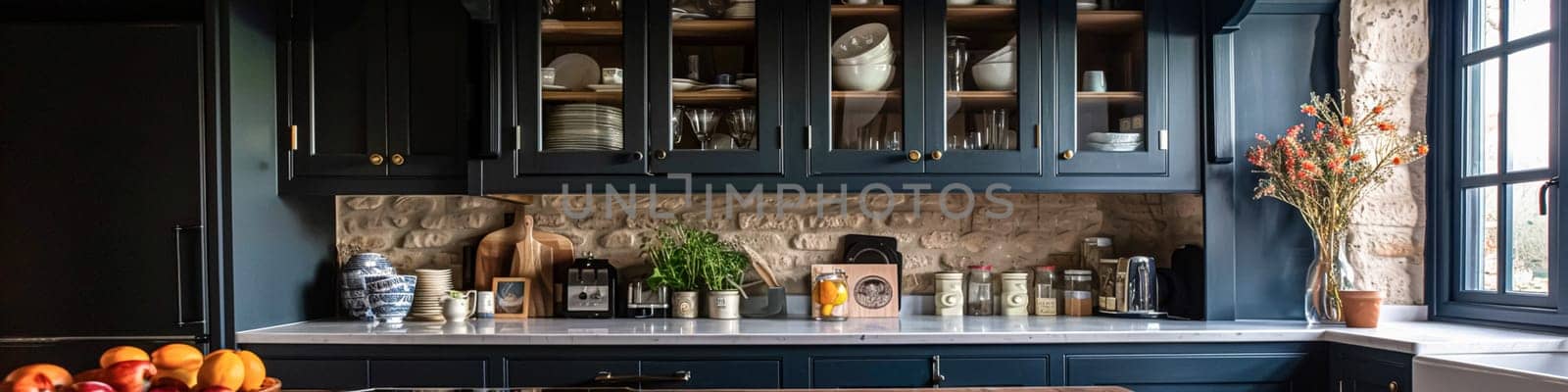Bespoke kitchen design, country house and cottage interior design, English countryside style renovation and home decor idea banner