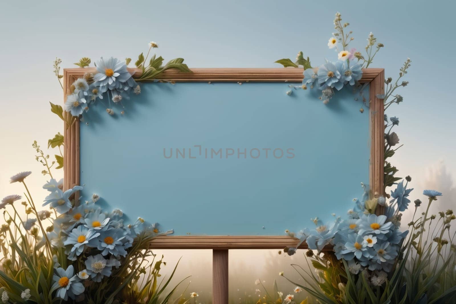 beautiful abstract background with bright flowers. AI generated image.