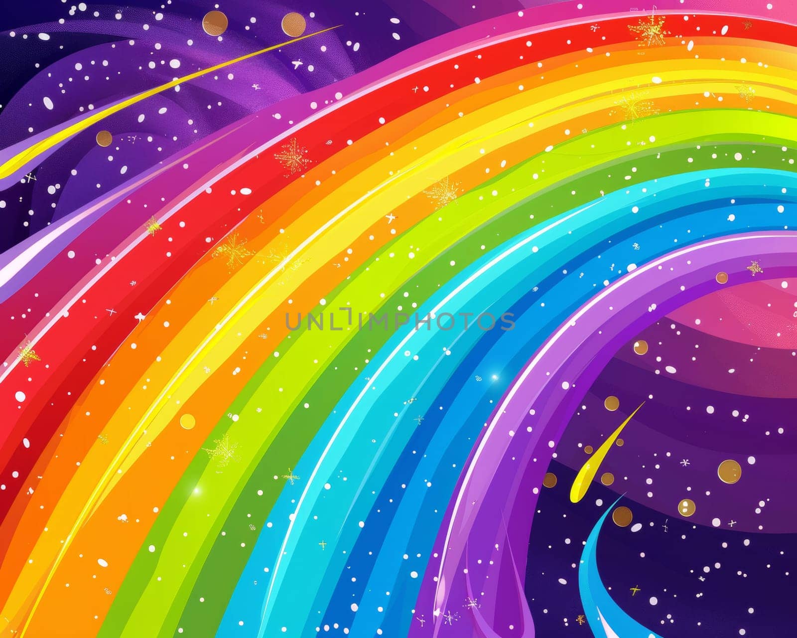 whimsical abstract childish rainbow background.