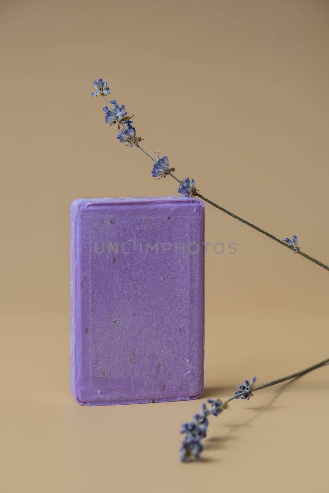 Handcrafted purple lavender soap with lavender flowers. Natural hydrating moisturiser softness cosmetic. Organic calming beauty skincare product. Herbal self care wellness alternative soap by anna_stasiia
