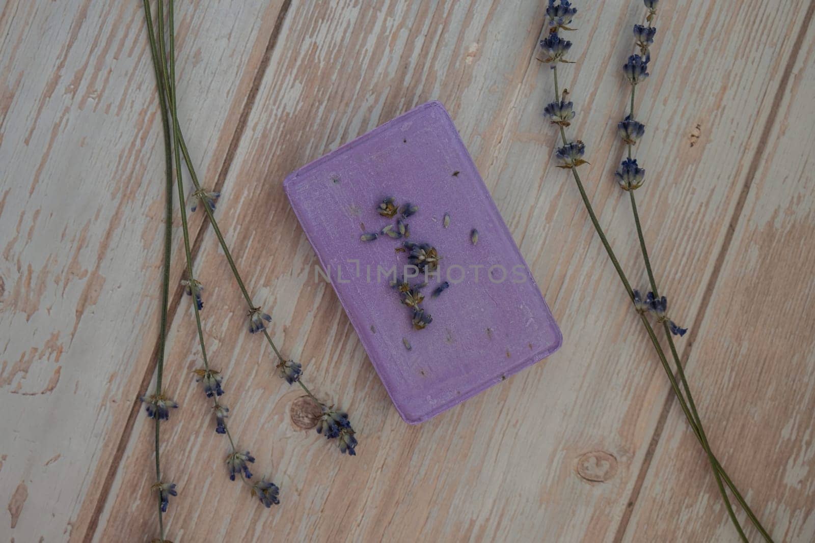 Handcrafted purple lavender soap with lavender flowers. Natural hydrating moisturiser softness cosmetic. Organic calming beauty skincare product. Herbal self care wellness alternative soap by anna_stasiia