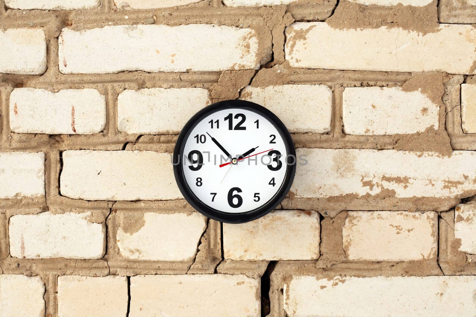 Clock On A Brick Wall by kvkirillov