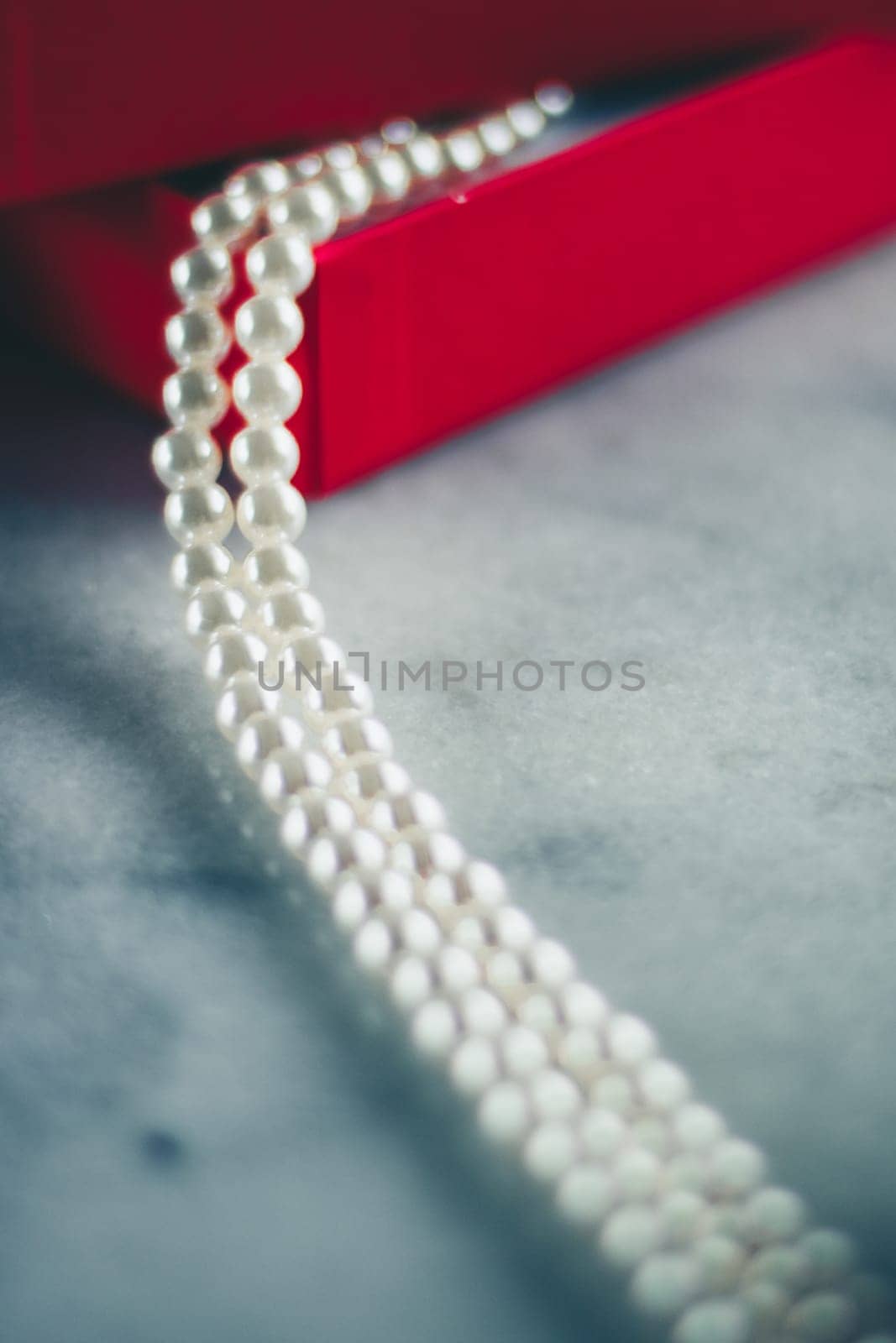 wonderful pearls in a red gift box, luxe present - jewellery and luxury gift for her styled concept by Anneleven