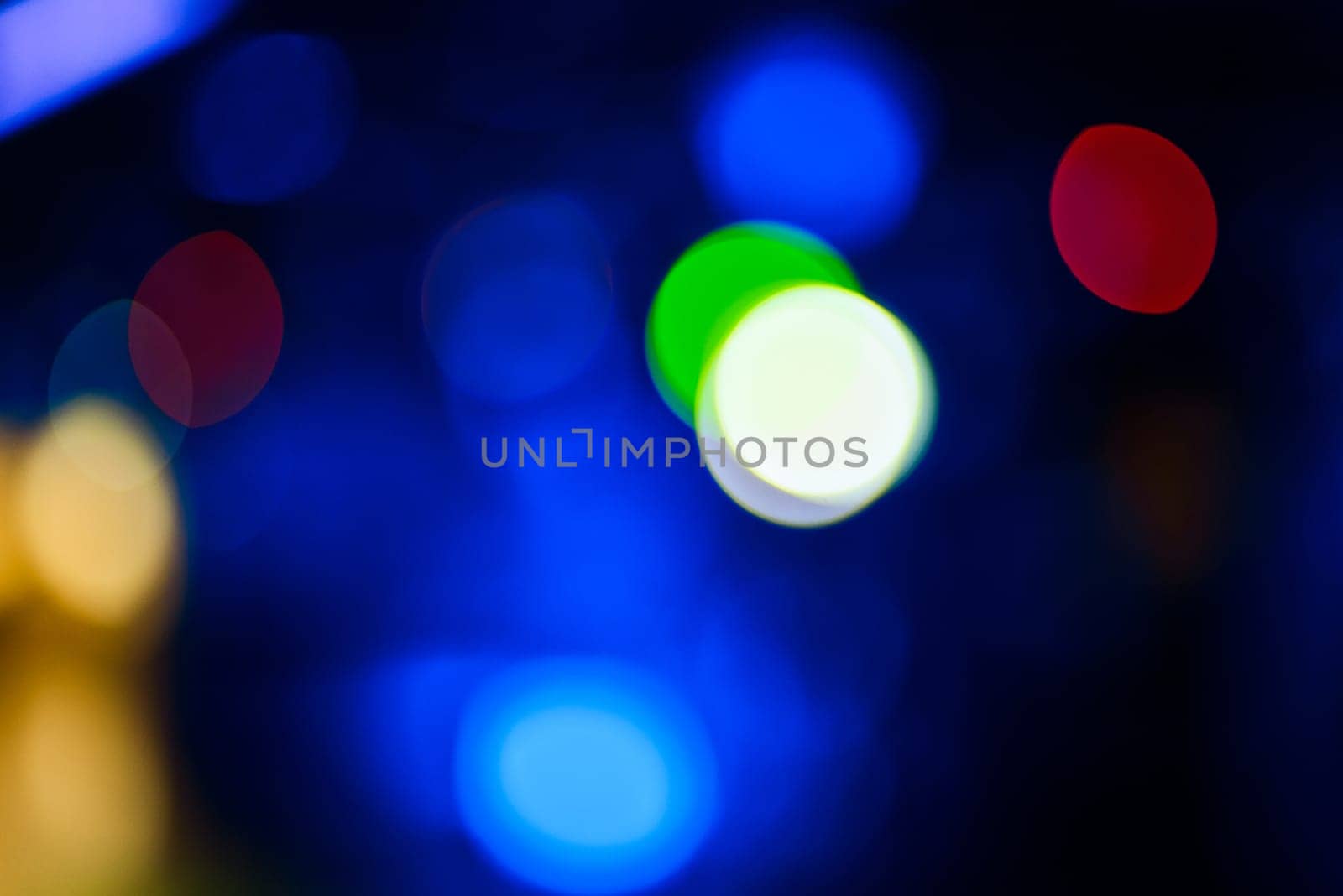 colorful background with blurred bokeh on blue