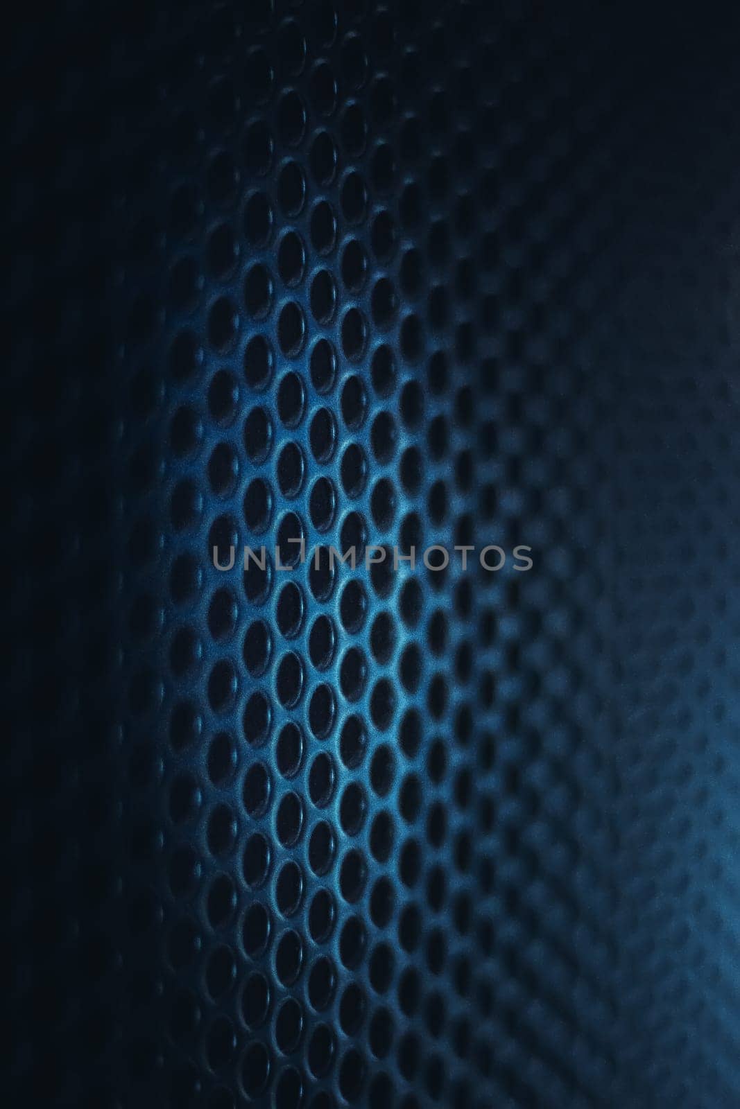 metallic mesh on the audio column closeup, texture