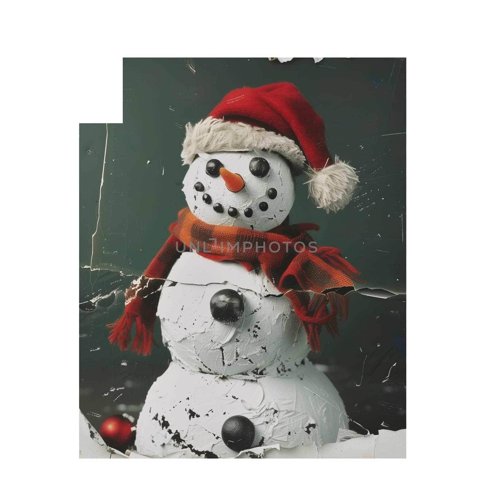 Christmas snowman cut out old fashioned warm photo by Dustick