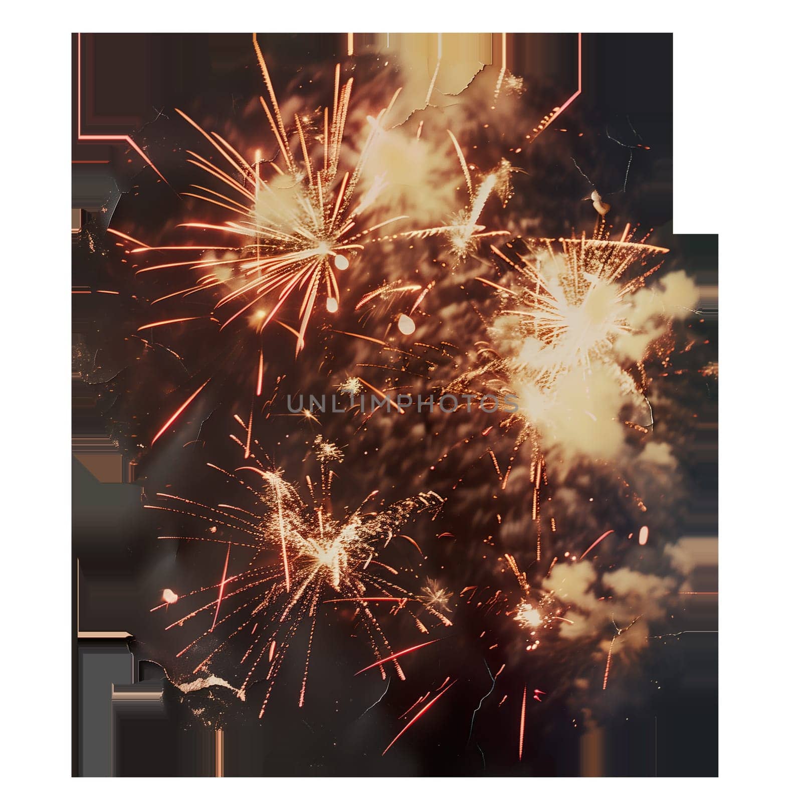 Christmas fireworks cut out old fashioned ai generated photo