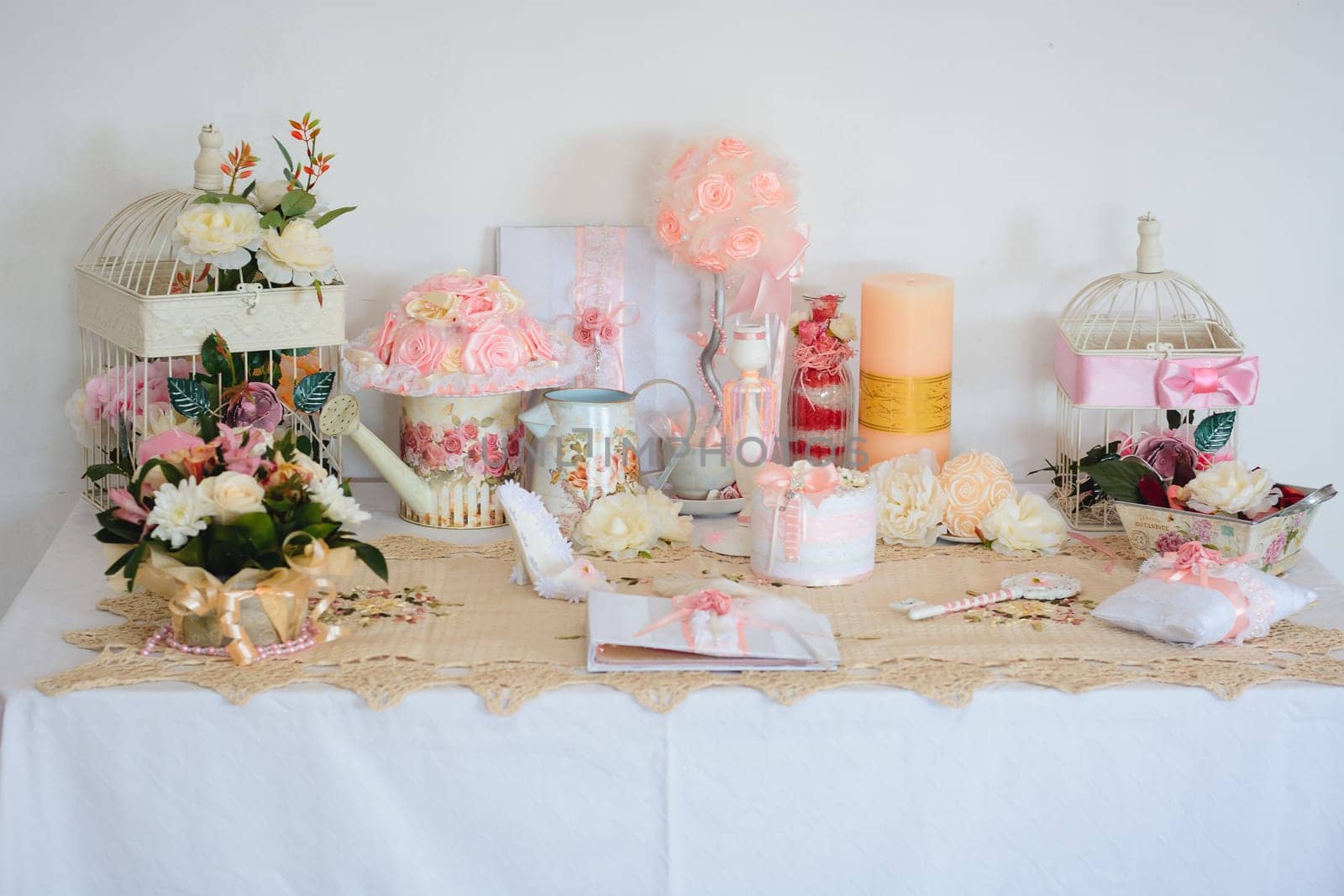 wedding decor pink and white