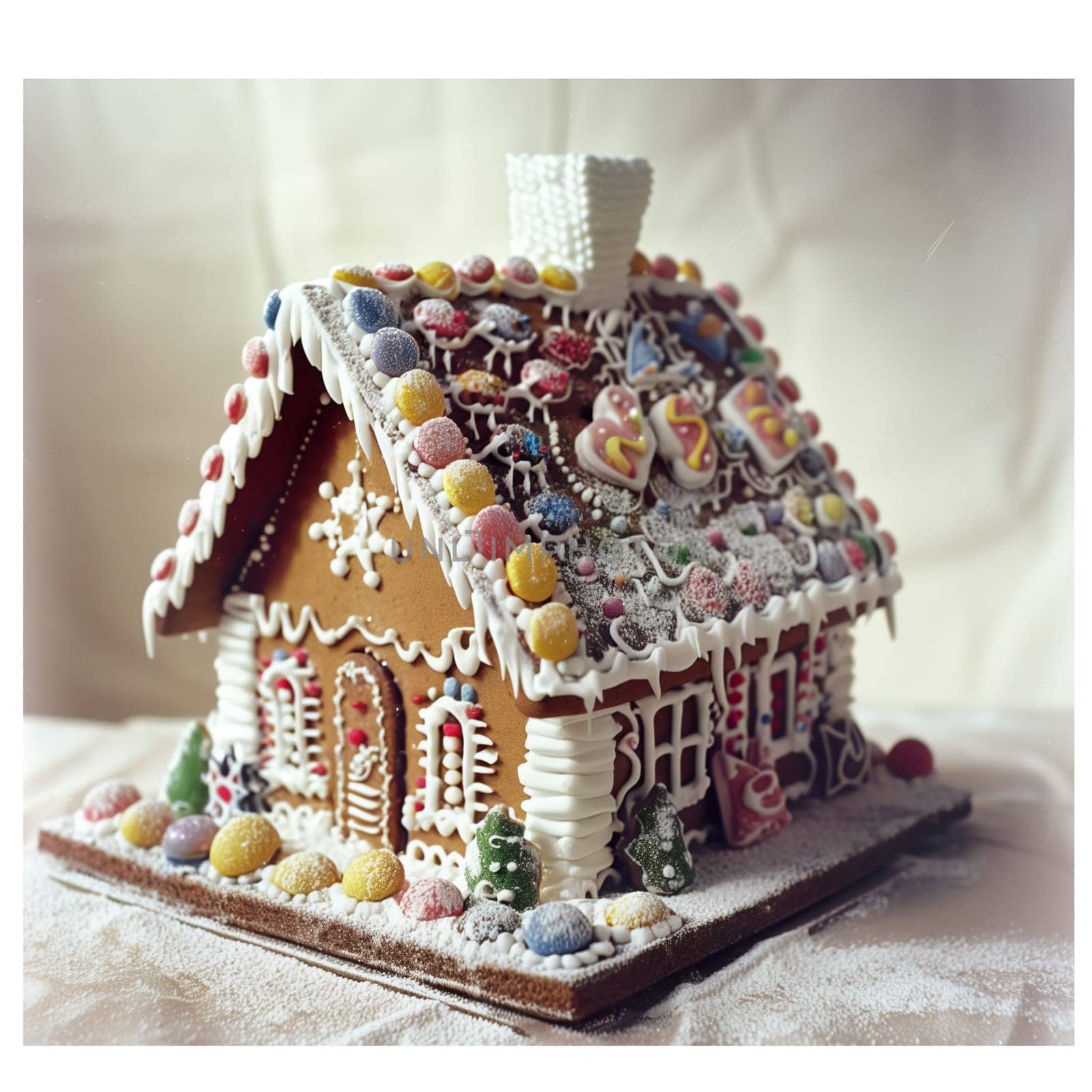 Christmas Gingerbread house cut out old fashioned ai generated photo