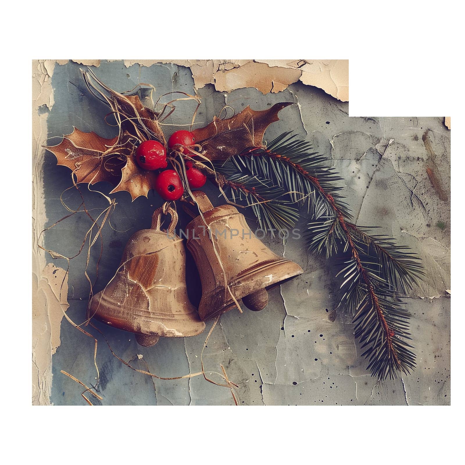 Christmas tree toy bells old fashioned ai generated photo