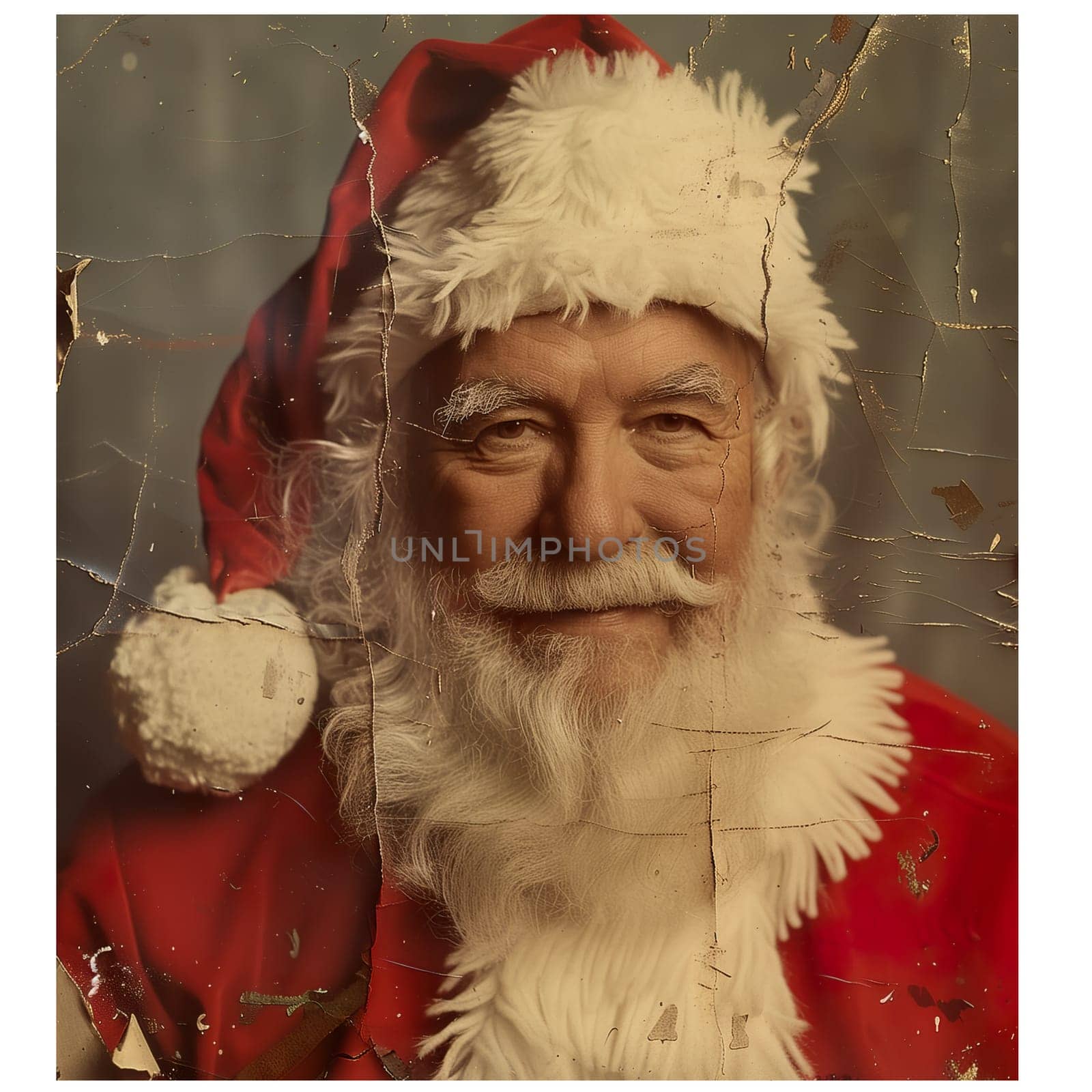 Portrait of Santa Claus cut out old fashioned warm ai generated photo
