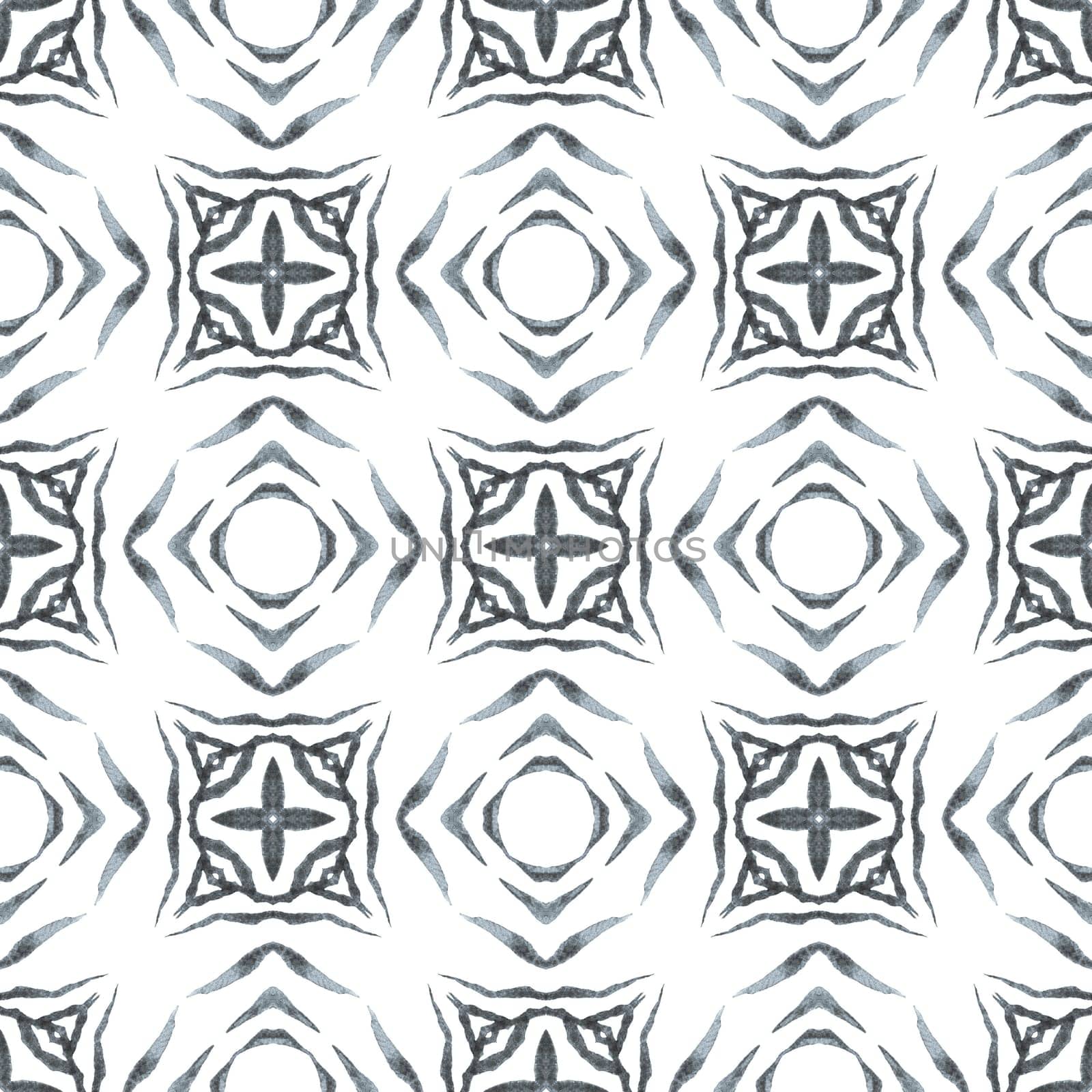 Ethnic hand painted pattern. Black and white by beginagain