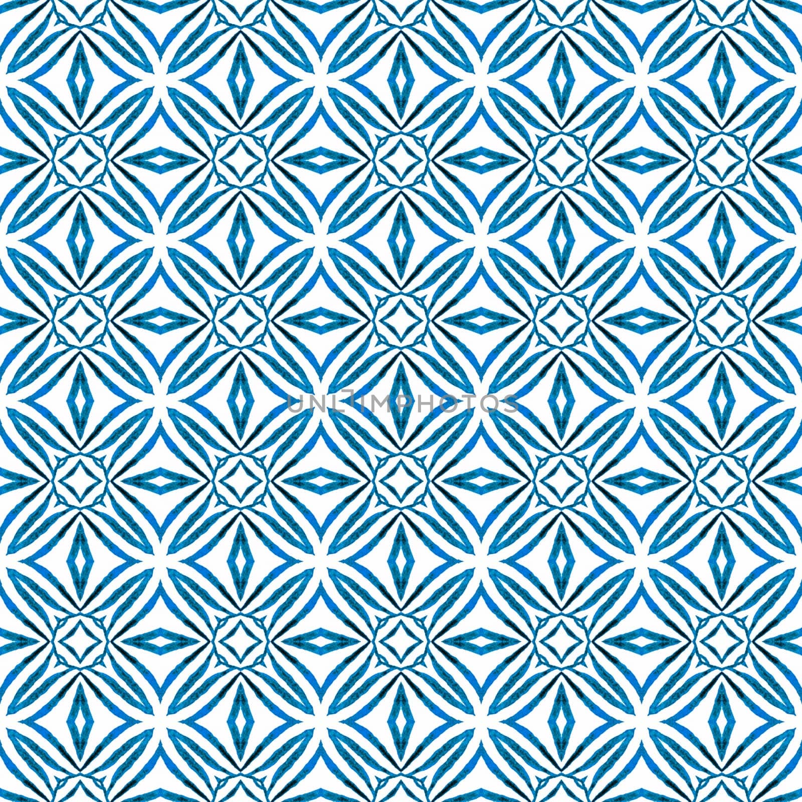 Chevron watercolor pattern. Blue sublime boho chic summer design. Green geometric chevron watercolor border. Textile ready sightly print, swimwear fabric, wallpaper, wrapping.
