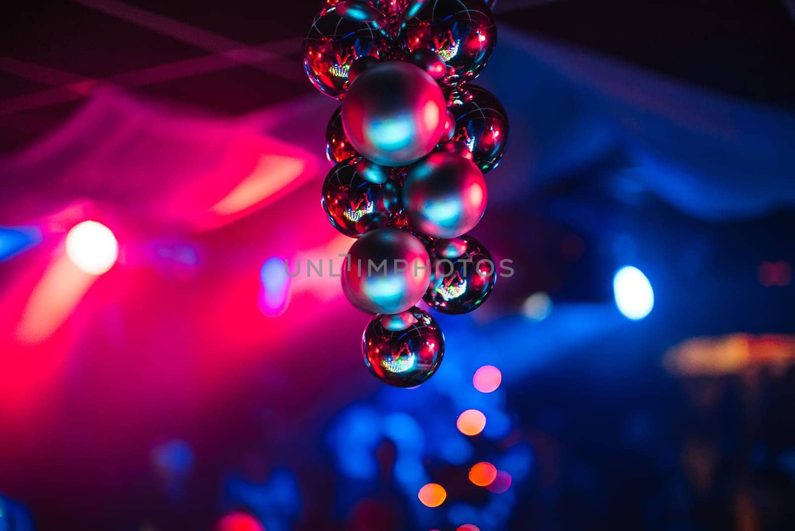 Christmas balls bright and colorful with reflection and nice blurred background