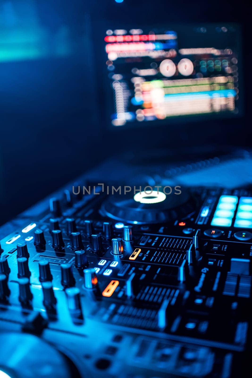 music remote for mixing music and monitor the music program the DJ at the party