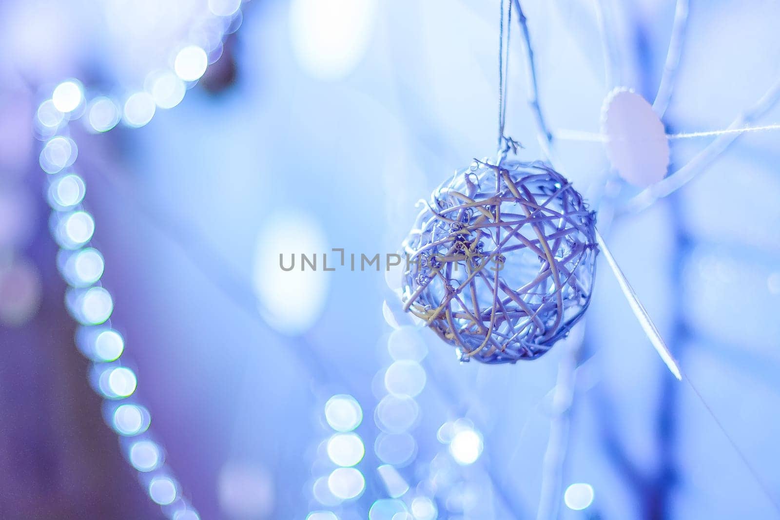 wooden decor decorated for christmas for new year close up