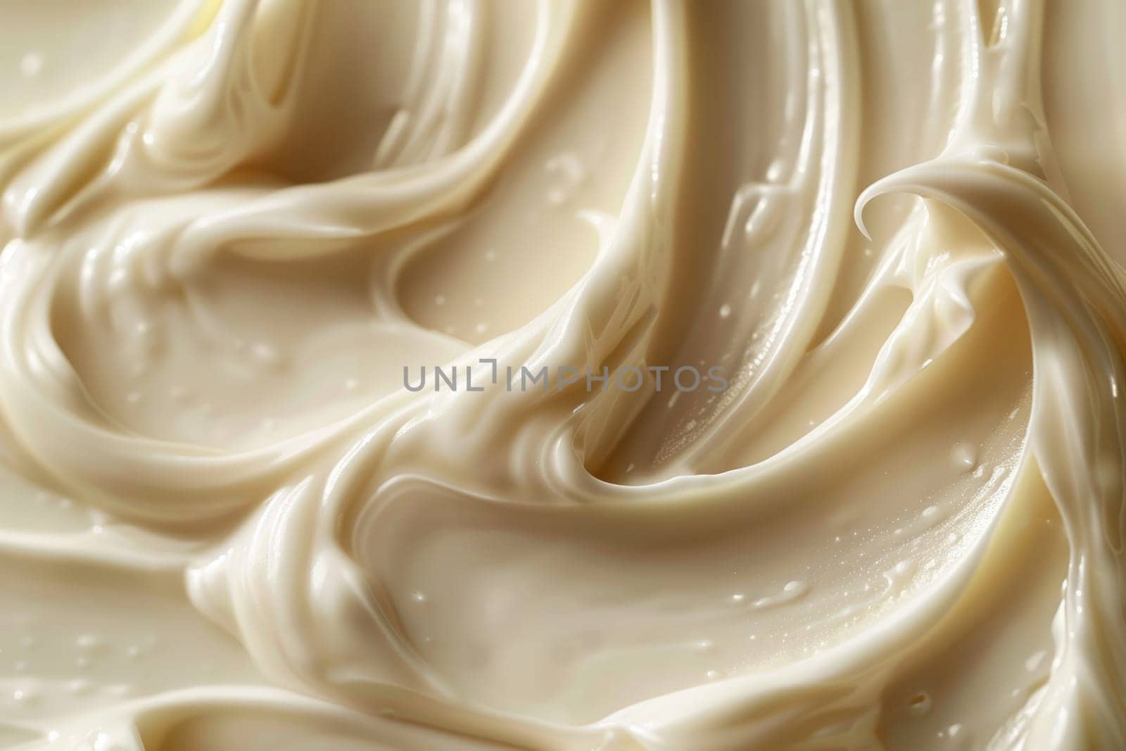 Beige Creme Texture, Cosmetology and Body Care Abstract Realistic Background. Cosmetic Texture Close Up with Copy Space. Ai generated