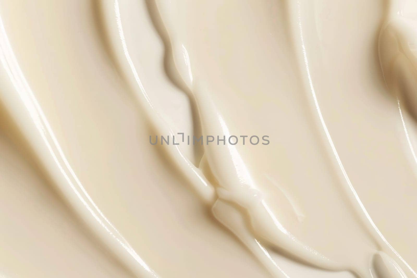 Beige Creme Texture, Cosmetology and Body Care Abstract Realistic Background. Cosmetic Texture Close Up with Copy Space. by iliris