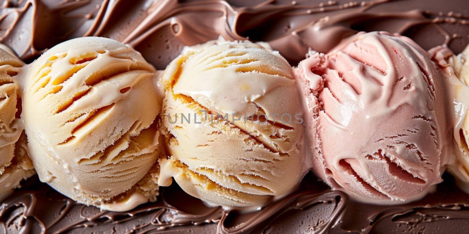 Ice Cream Top View Textured Surface Background. Soft Gelato Full Frame Banner Wallpaper by iliris