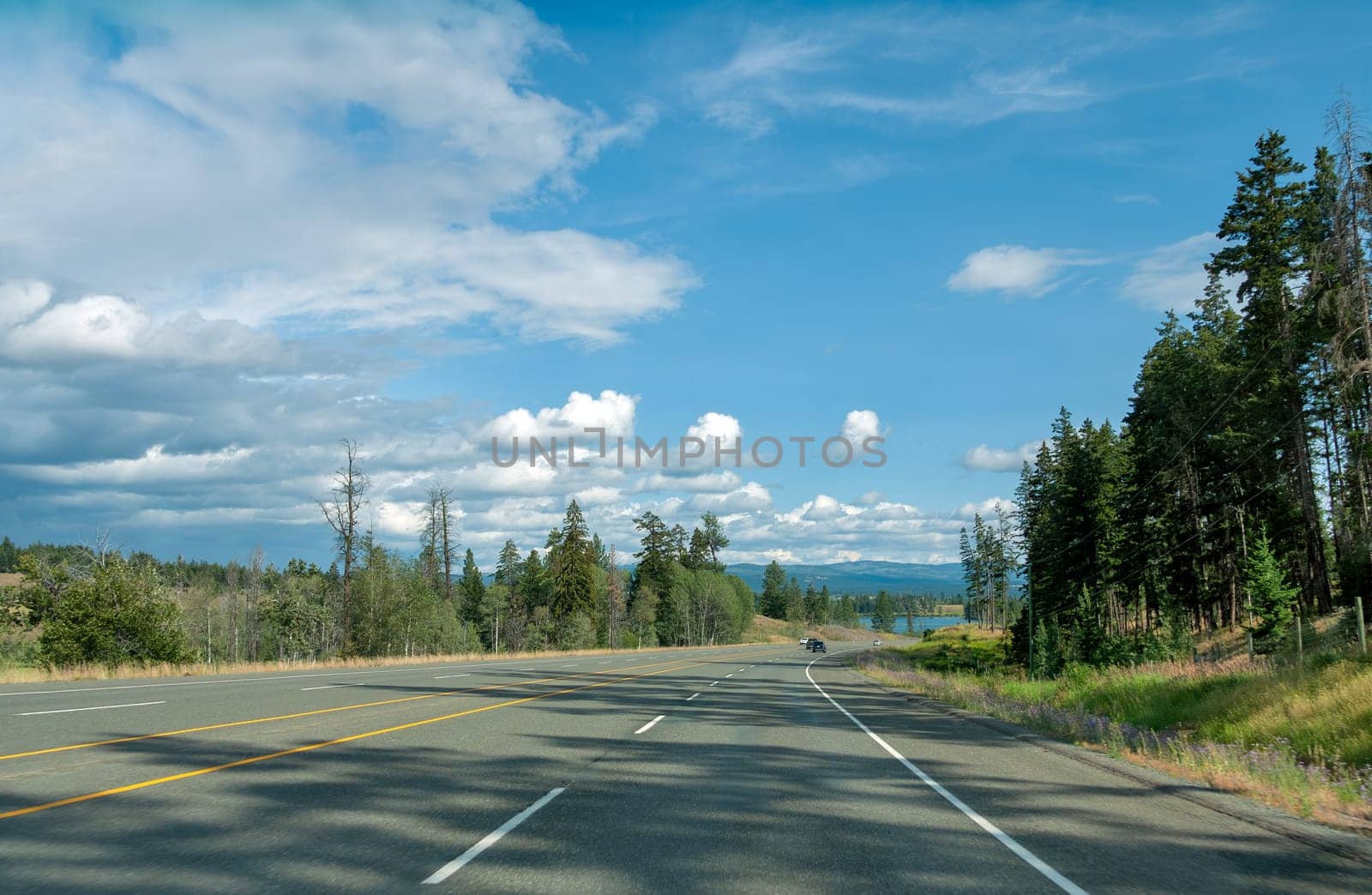 Turn of highway one in mountains of British Columbia.