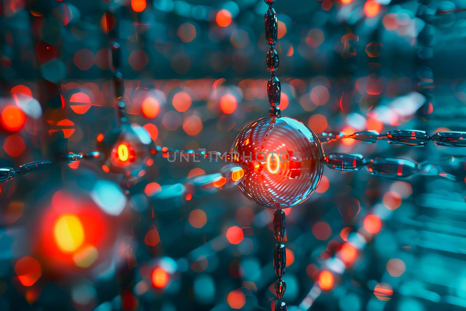 binary numeric data transmission chain of nodes connected in a network form, p2p connection.