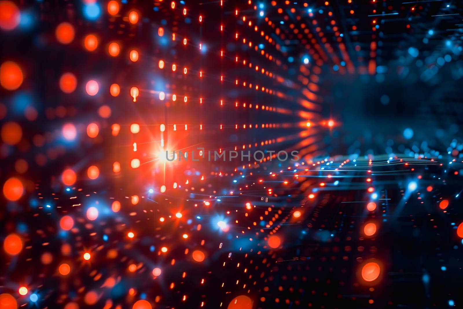 binary numeric data transmission chain of nodes connected in a network form, p2p connection.