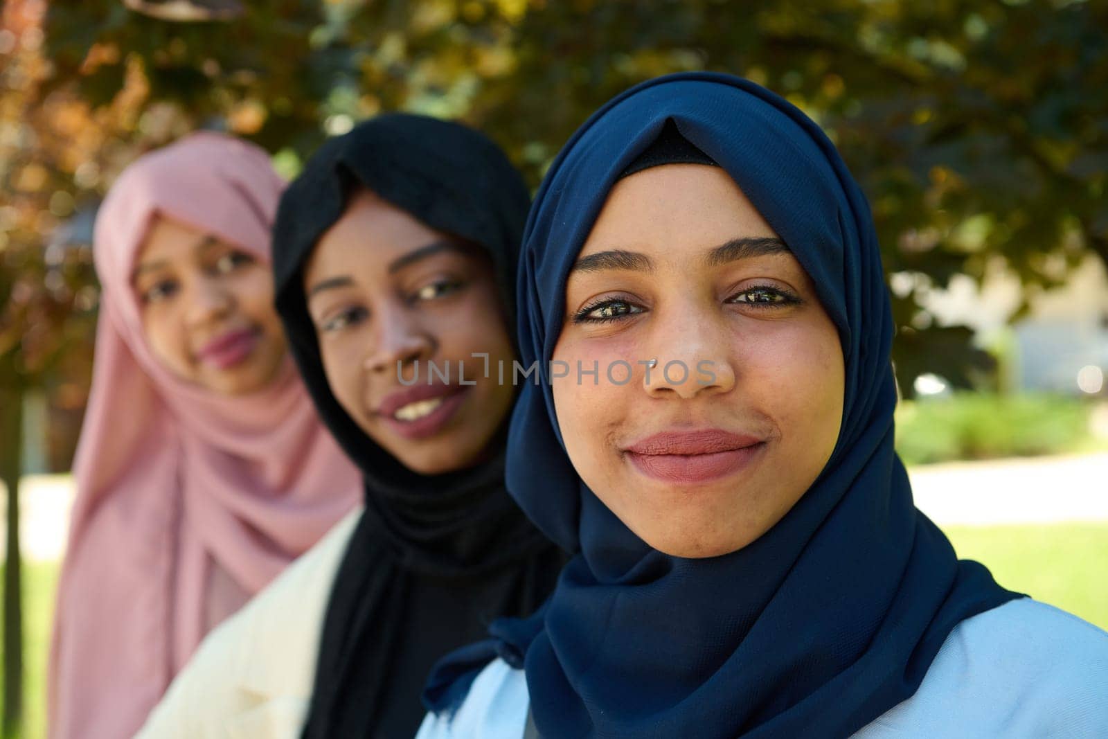 Sisterhood Snapshot: Middle Eastern Muslim Women in Hijab Capturing Unity by dotshock