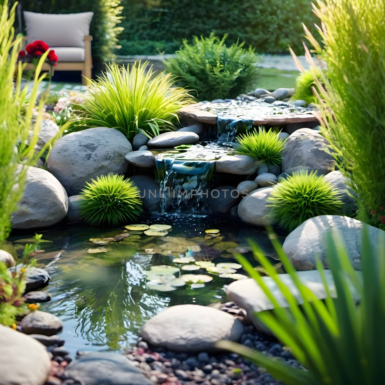 Tranquil Oasis: A Serene Home Garden Landscape by Petrichor