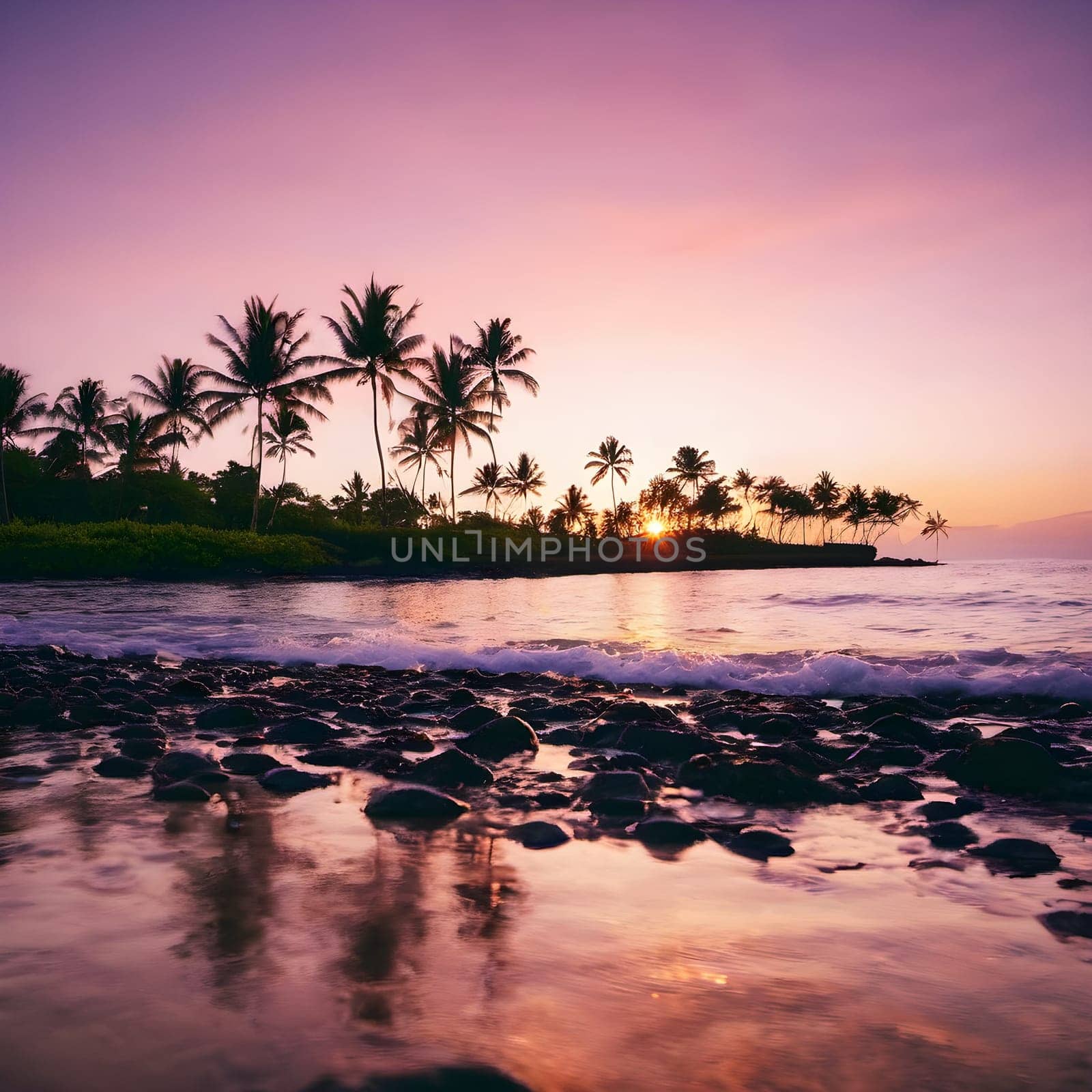 Island Dreams: Embracing the Sunset Glow on the Big Island's Tropical Shoreline
