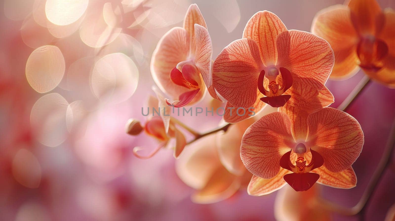 A close up of a bunch of orange flowers with a pink background. The flowers are in full bloom and the background is a soft pink color. Concept of warmth and beauty