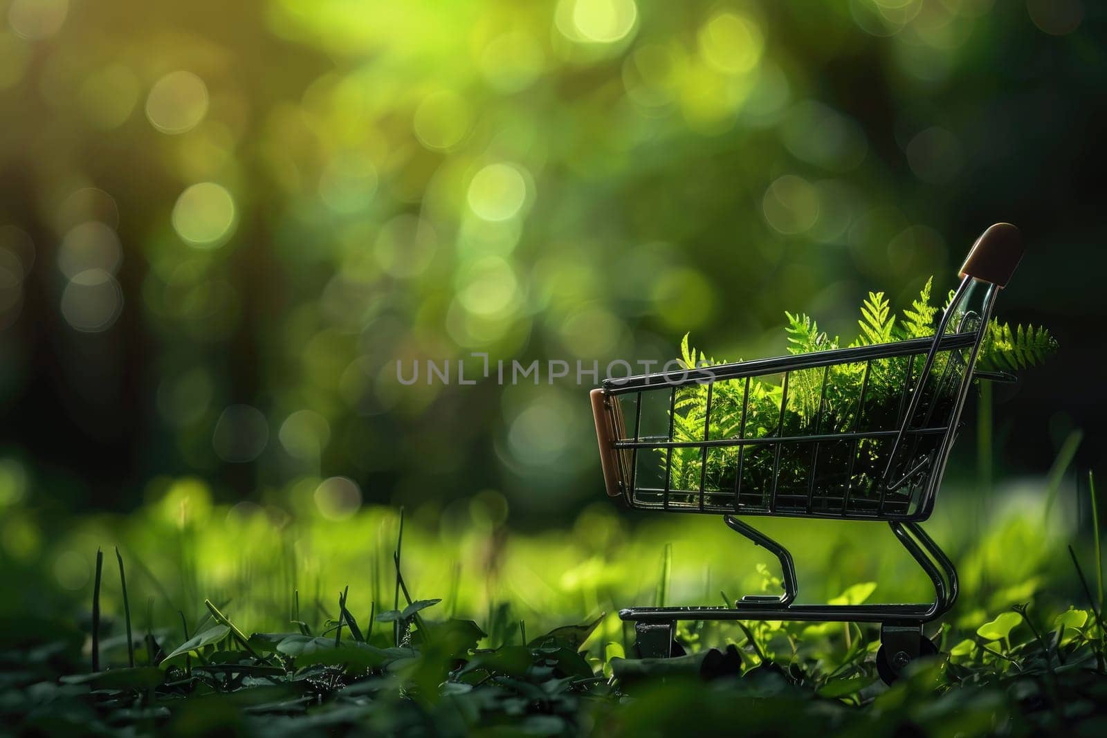 Black friday concept background with shoping cart banner, Green background