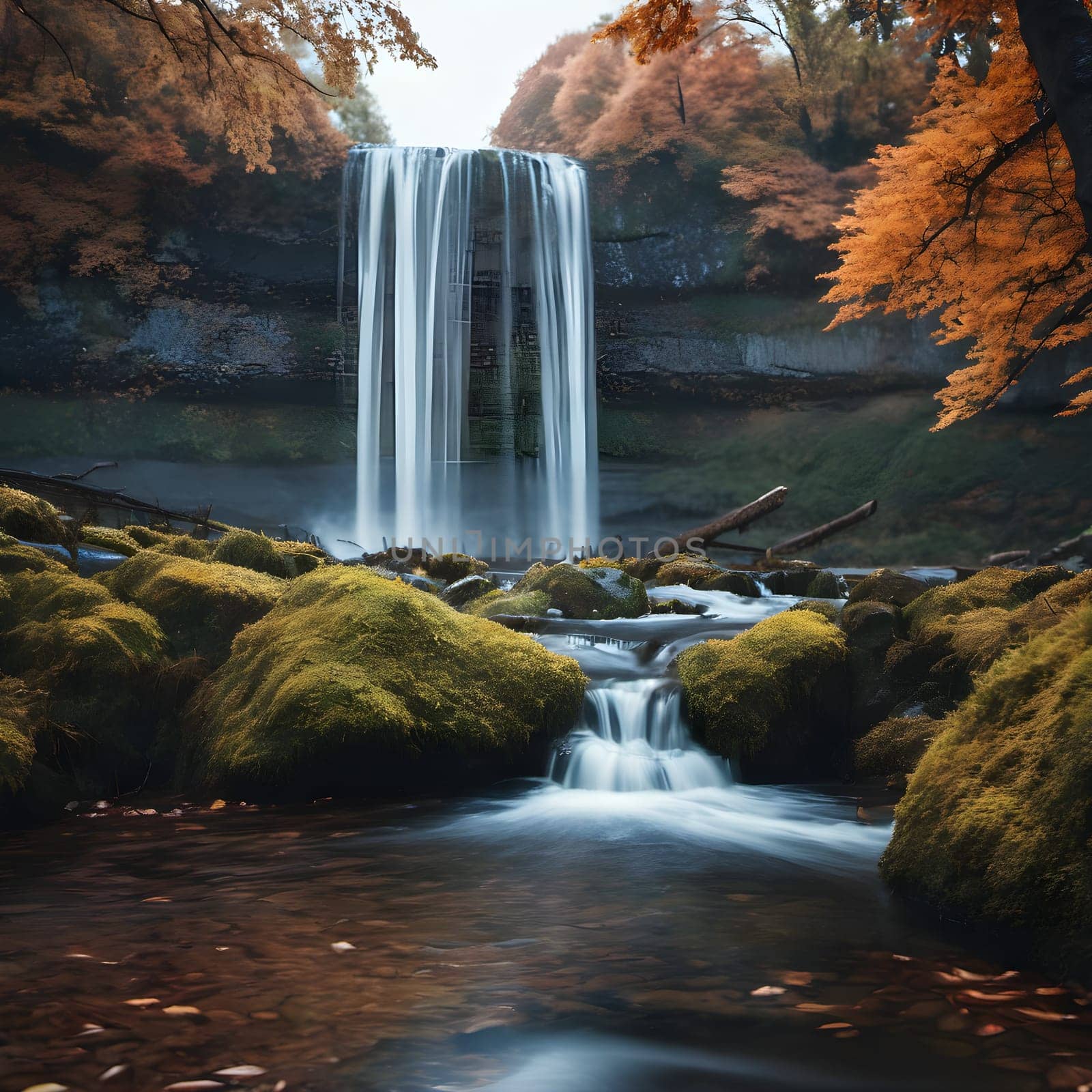 Autumn's Symphony: Capturing the Cascade of Colors in Nature's Waterfall by Petrichor