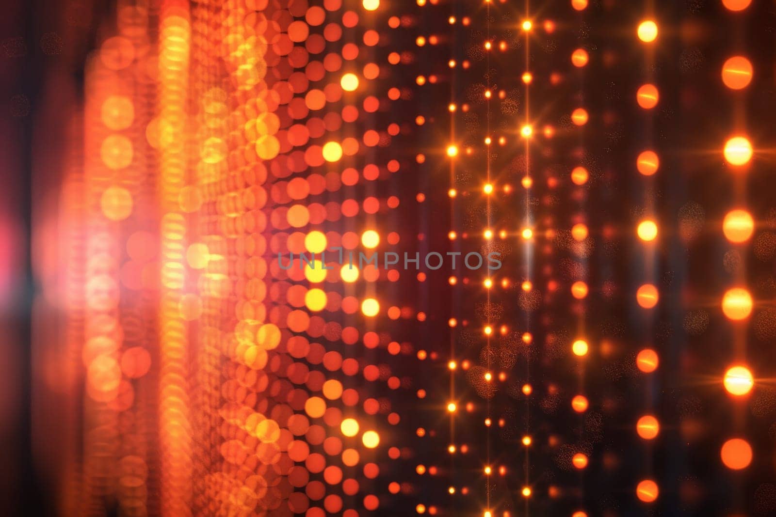 A bright orange background with many small circles. The circles are all different sizes and are scattered throughout the image. Scene is energetic and lively