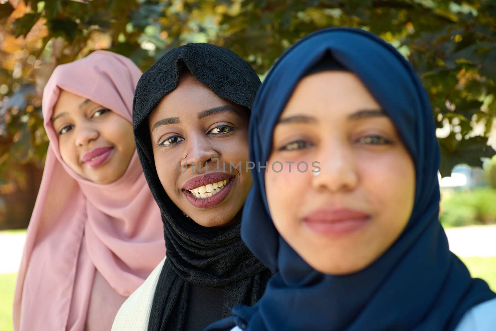 Sisterhood Snapshot: Middle Eastern Muslim Women in Hijab Capturing Unity by dotshock