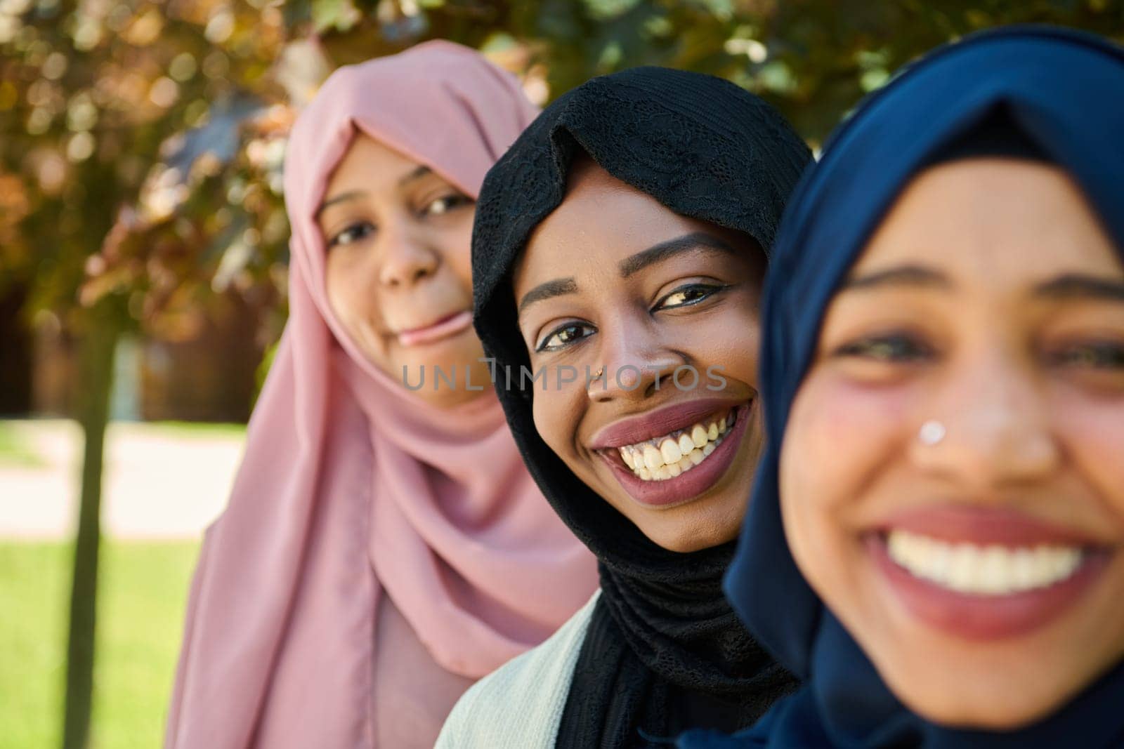 Sisterhood Snapshot: Middle Eastern Muslim Women in Hijab Capturing Unity by dotshock