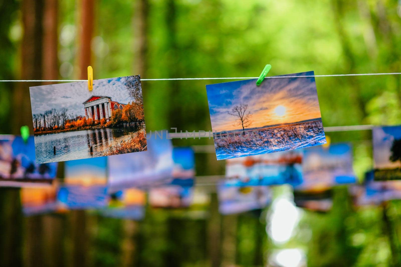 VICHUGA, RUSSIA - JUNE 24, 2017: Exhibition of photos in the Park on the day of Vichuga, Russia