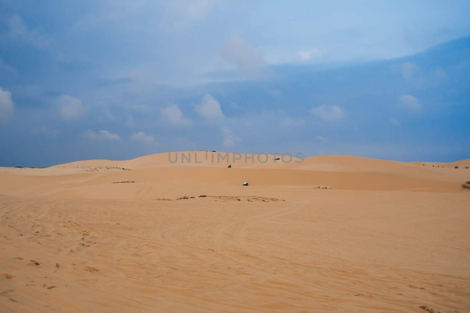 White Sand Dunes Muine in Vietnam with tourists in the summer