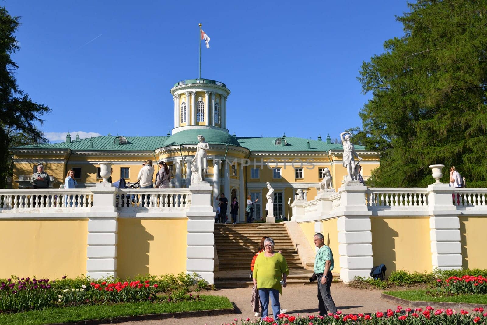 Krasnogorsk, Russia - 1 May. 2024. Ancient estate Arkhangelskoye. Landmark