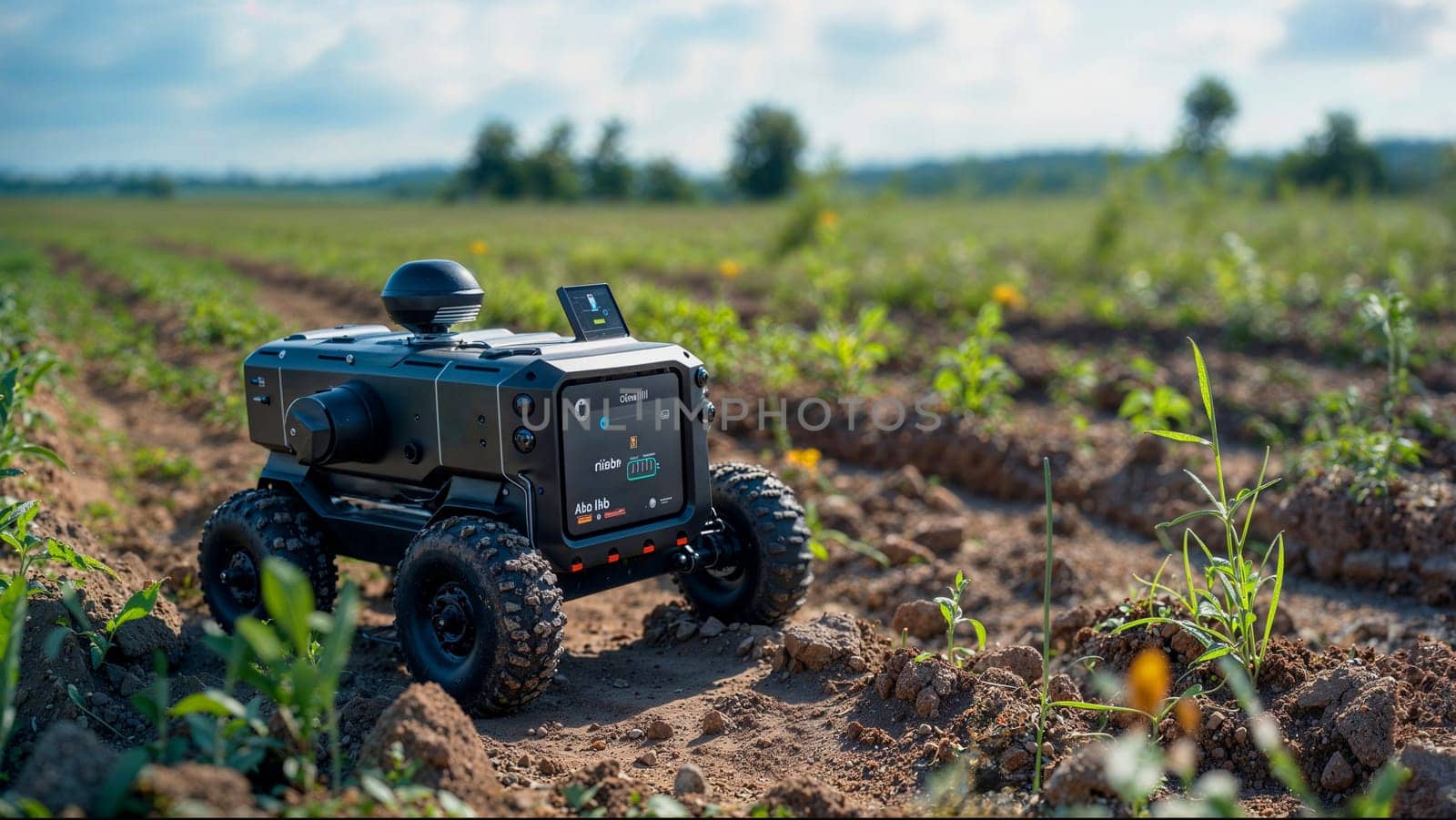 Robotic soil testing with data analytics in farmland.