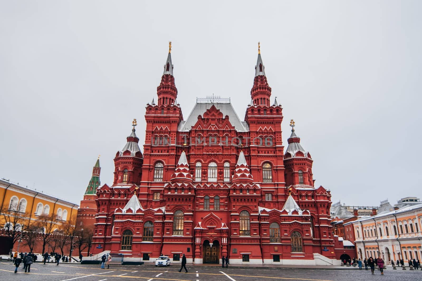 MOSCOW, RUSSIA - DECEMBER 23, 2016: State Historical Museum on Red Square in Moscow, Russia. Winter day