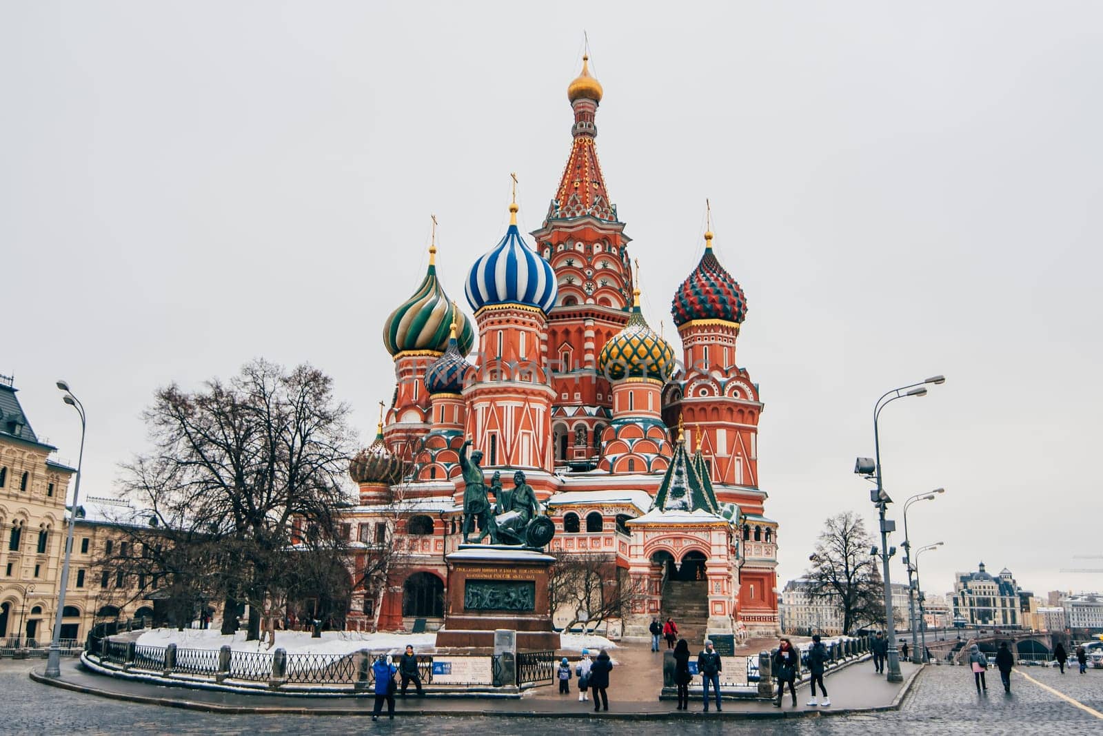 MOSCOW, RUSSIA - DECEMBER 23, 2016: St Basil's cathedral on Red Square, Moscow, Russia. Winter day