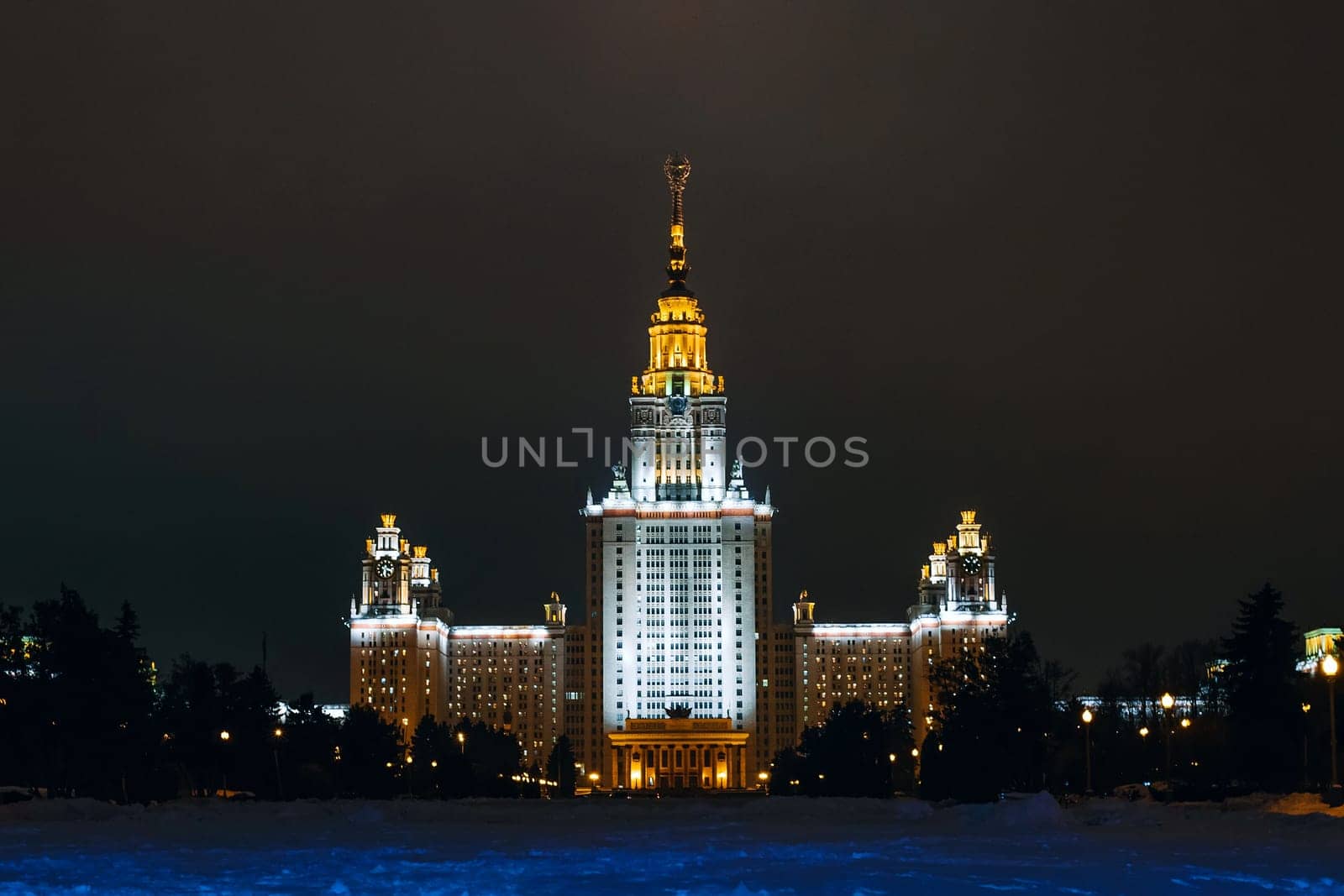 MOSCOW, RUSSIA - DECEMBER 25, 2016: Lomonosov Moscow State University, Russia