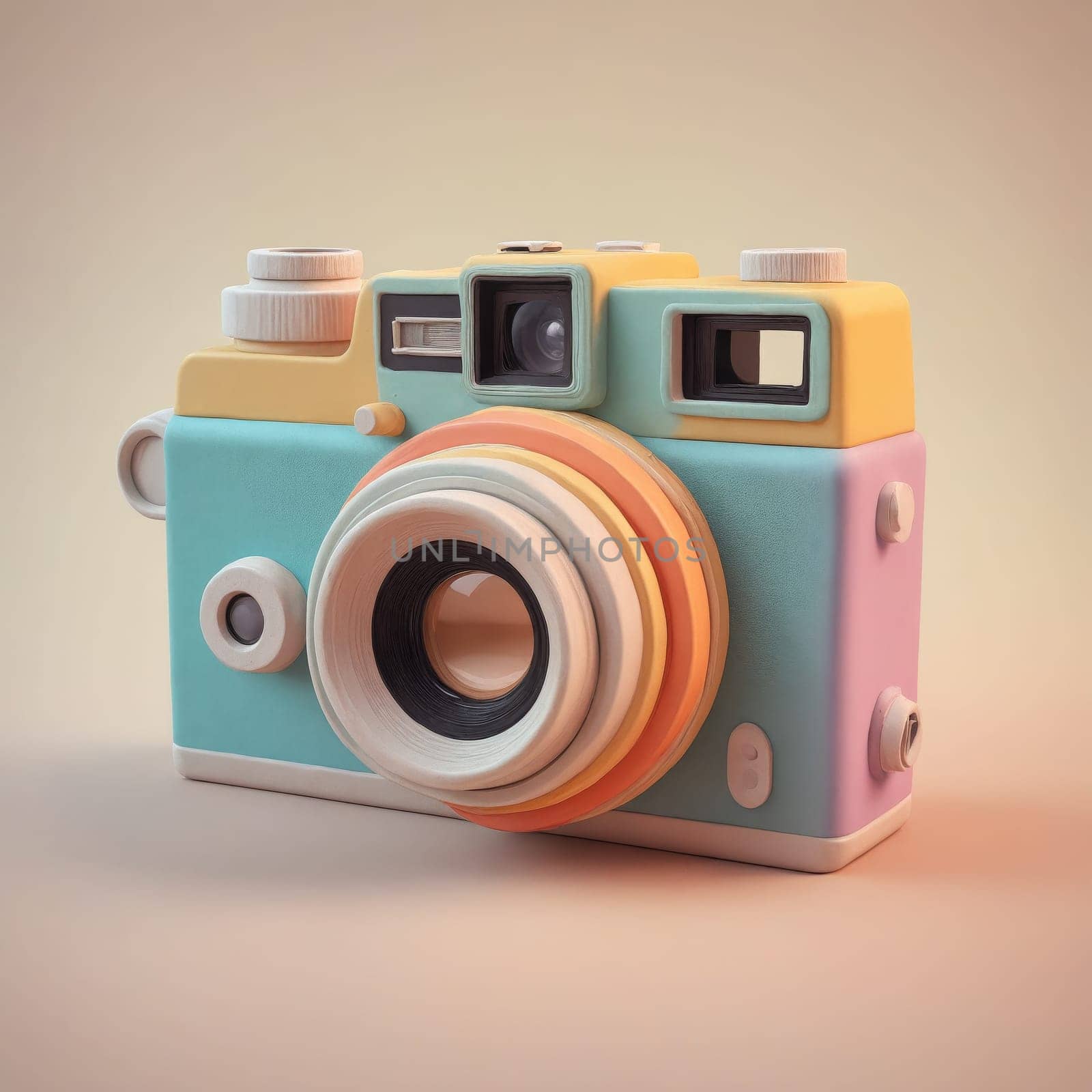 Clay-Style Film Camera Render in Pastel Colors by Andre1ns