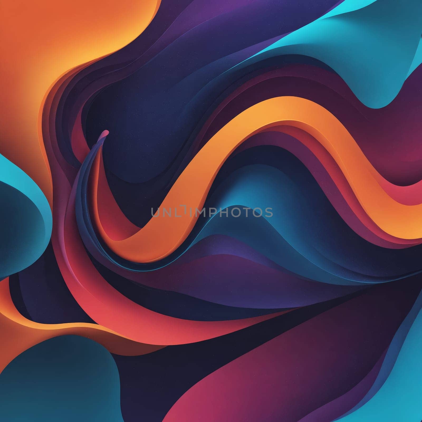 Orange swirl on blue background creates a vibrant art pattern by Andre1ns