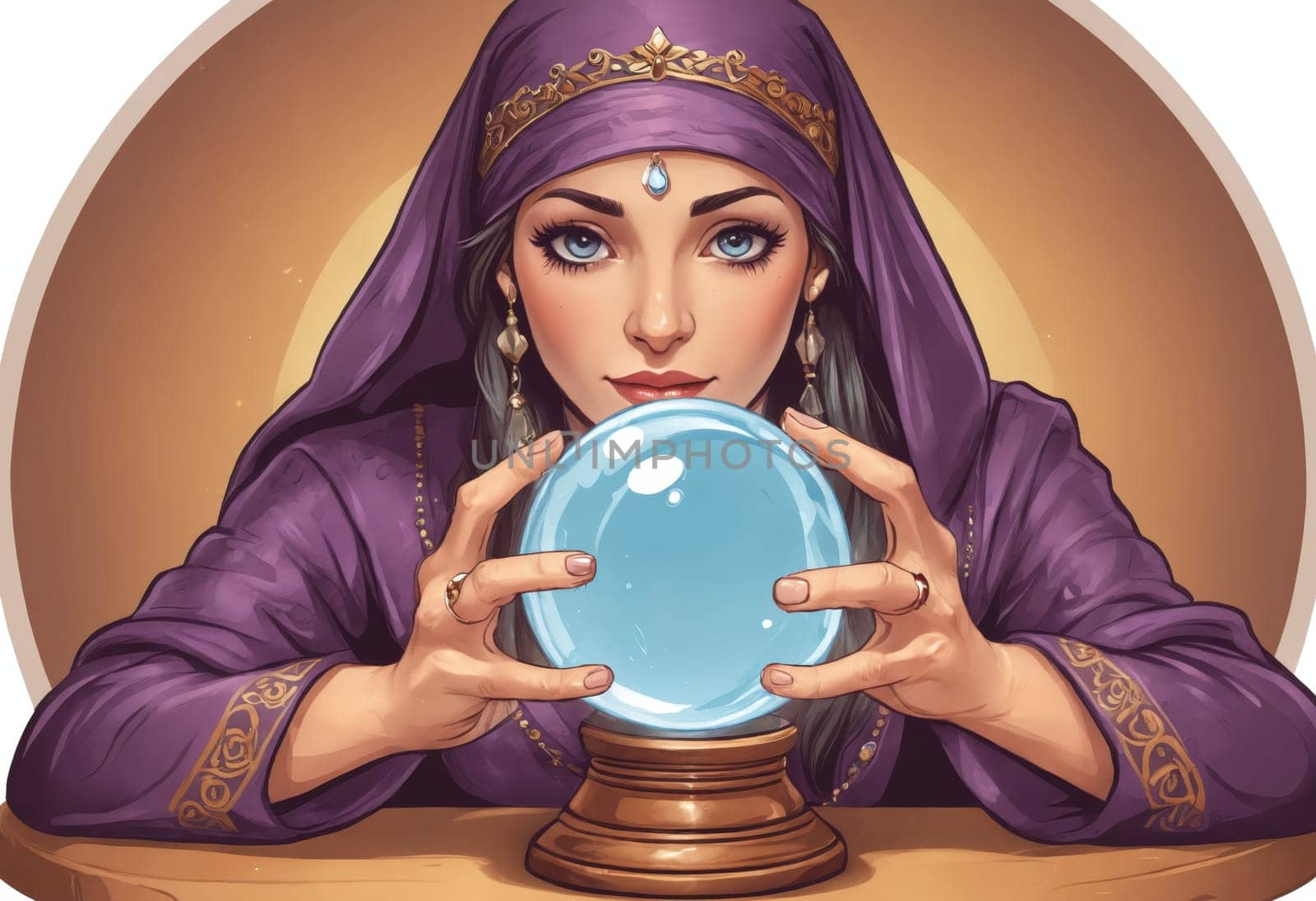 Enigmatic Oracle: Tarot Spread and Crystal Ball in Traditional Elegance by Andre1ns
