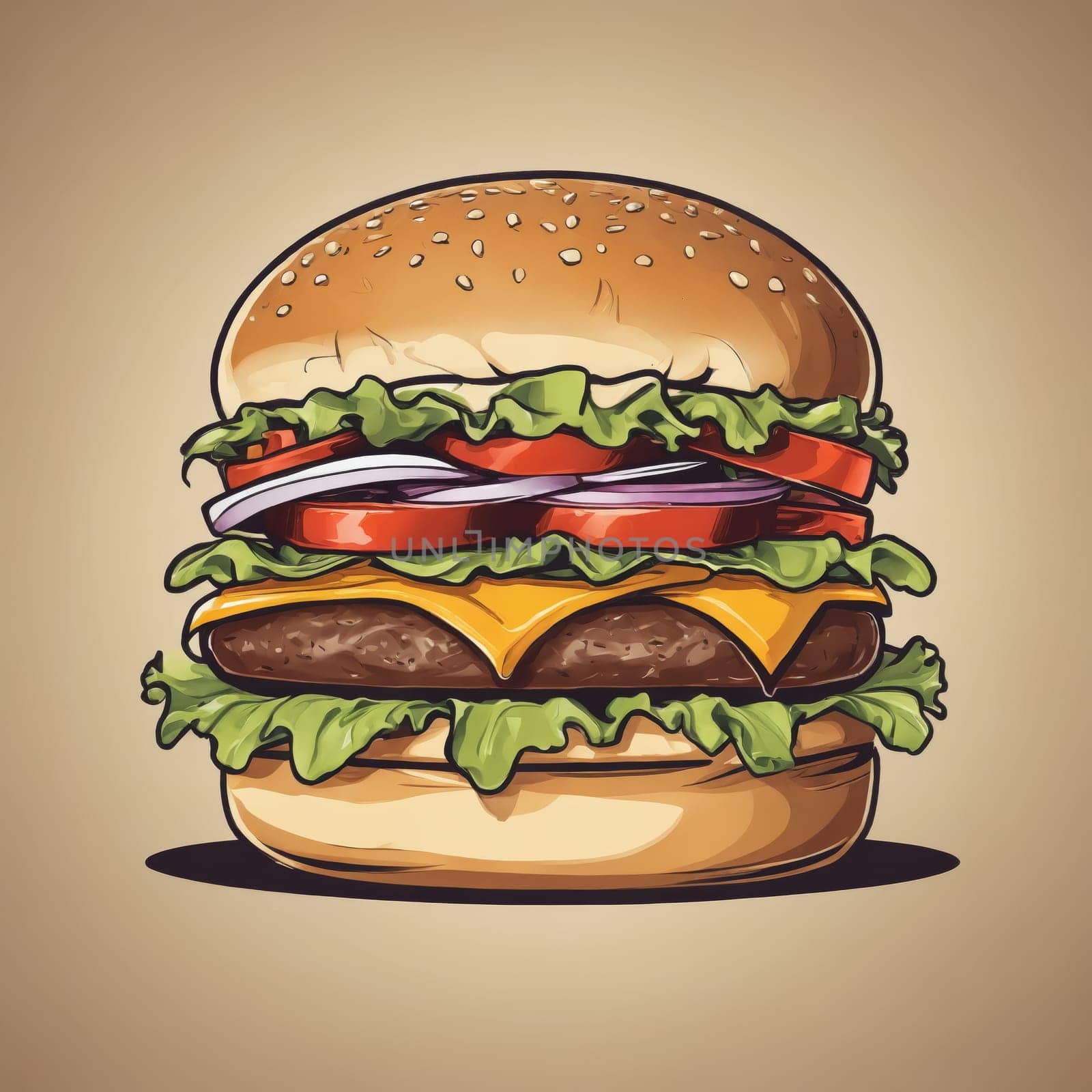 Sketch of a timeless cheeseburger captures the essence of fast food wonder—every layer promising satisfaction.