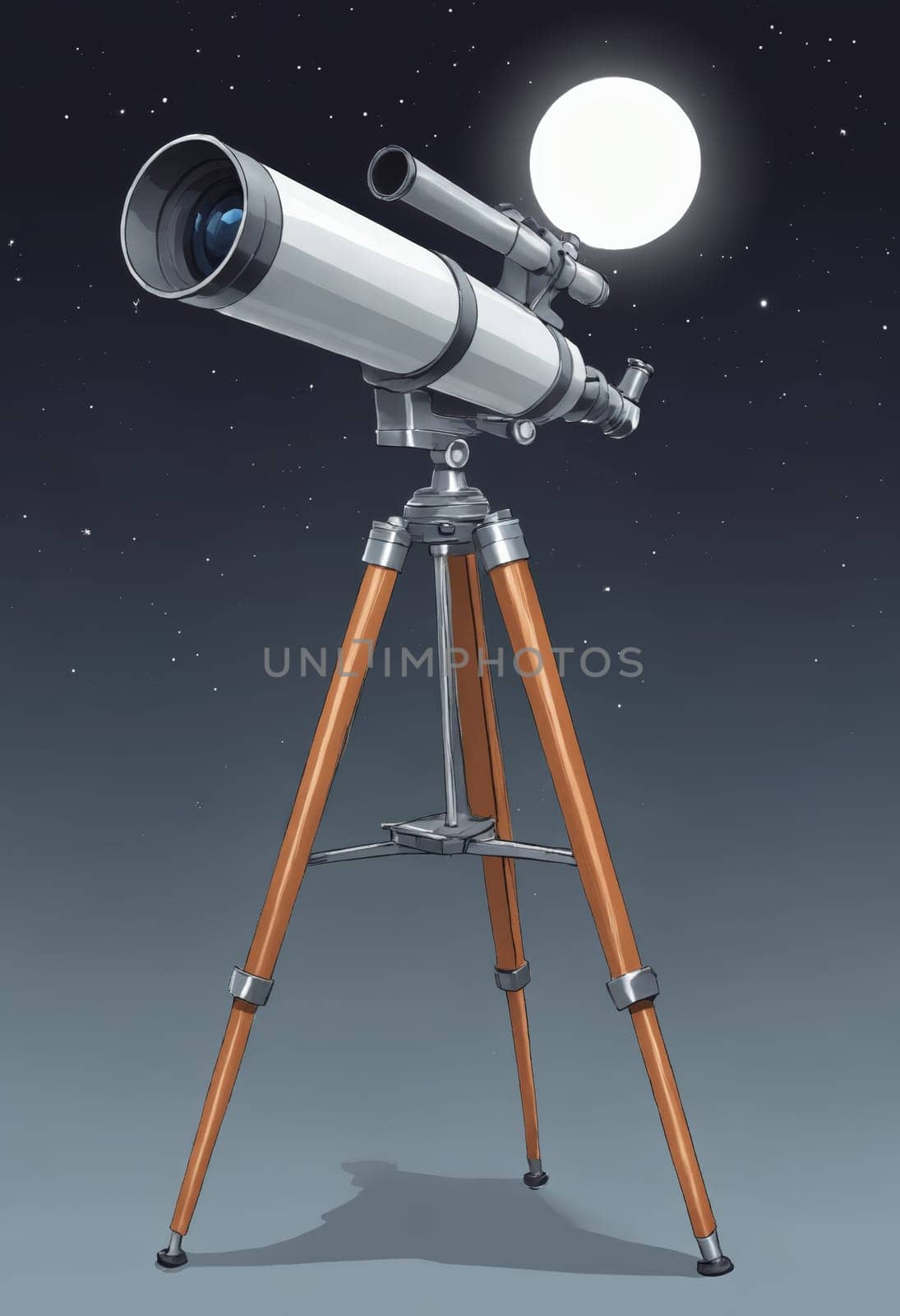 The Astronomer's Tool: Stylish Telescope Illustrated for Night Watch by Andre1ns