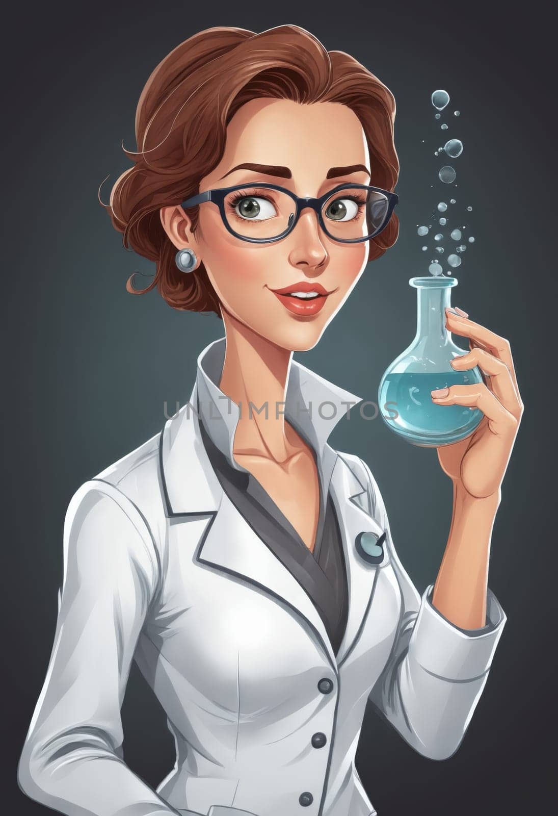 Eureka Moment: Scientist Observes Blue Vapor from Flask by Andre1ns